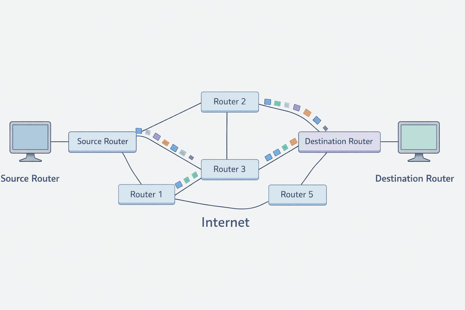 Router device used in packet switching networks