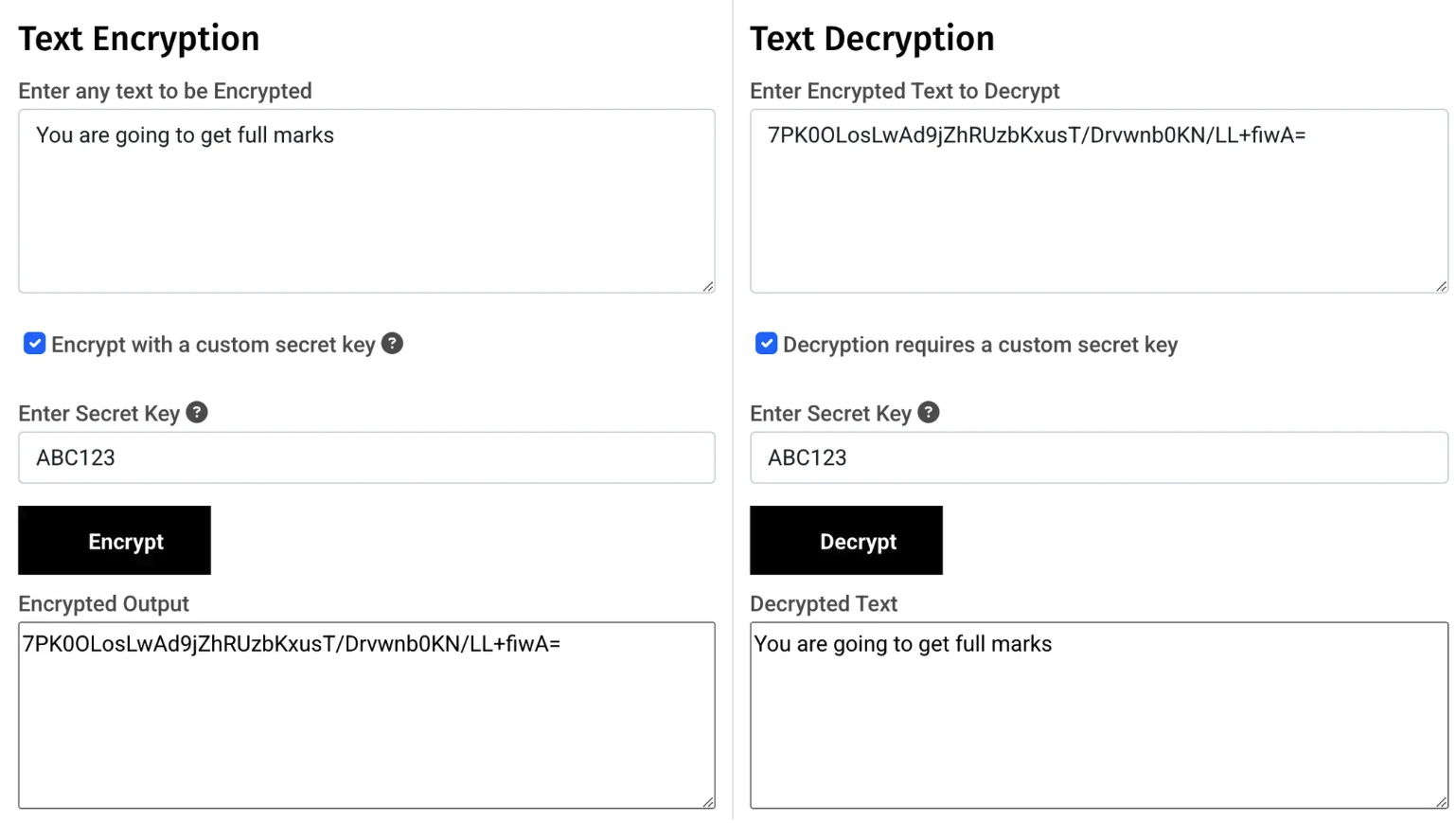 Diagram showing encryption and decryption process